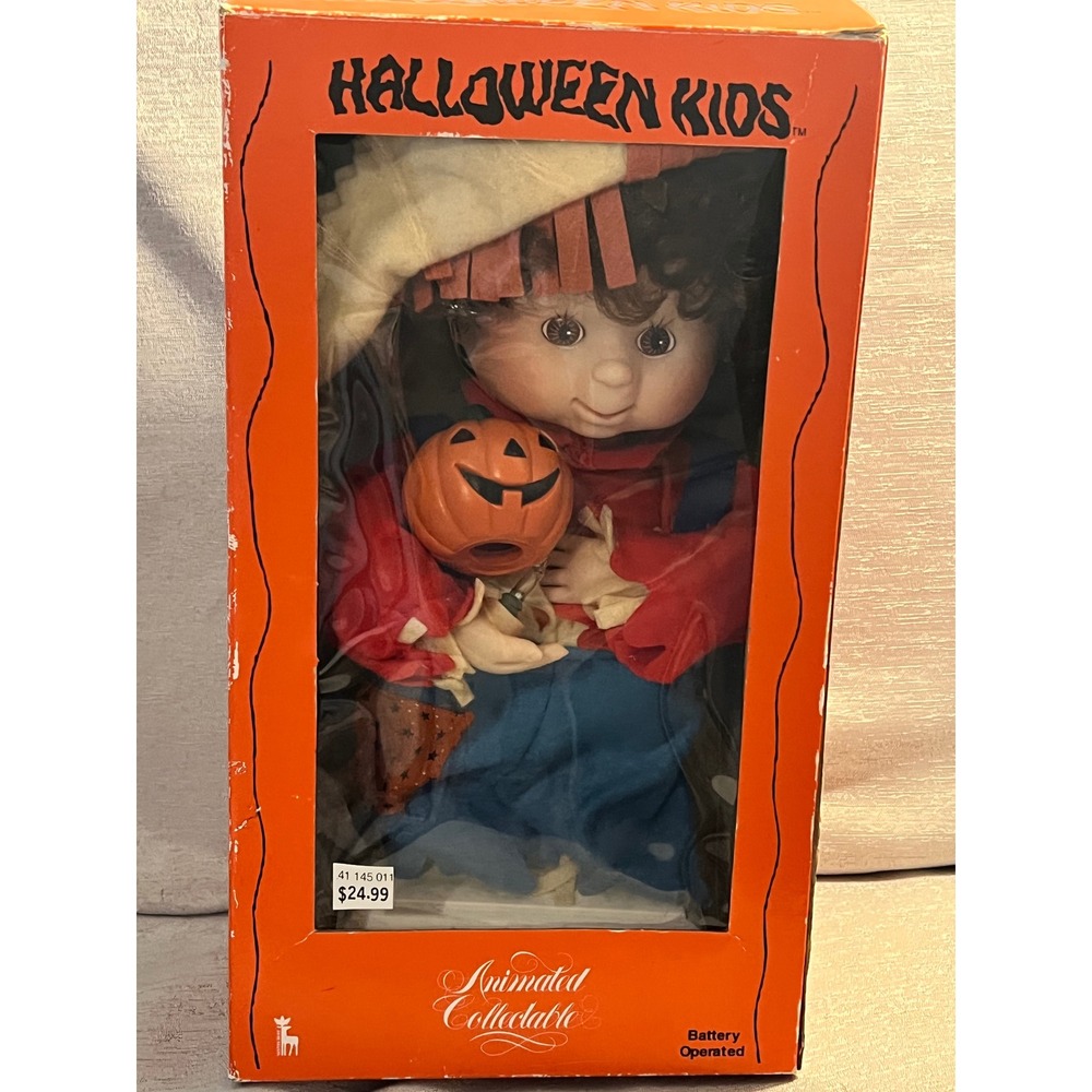 Vintage Santas Best Halloween Kids Animated Scarecrow Collectible Figure NEW